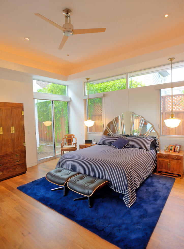  Master bedroom with soffit and tall ceiling 